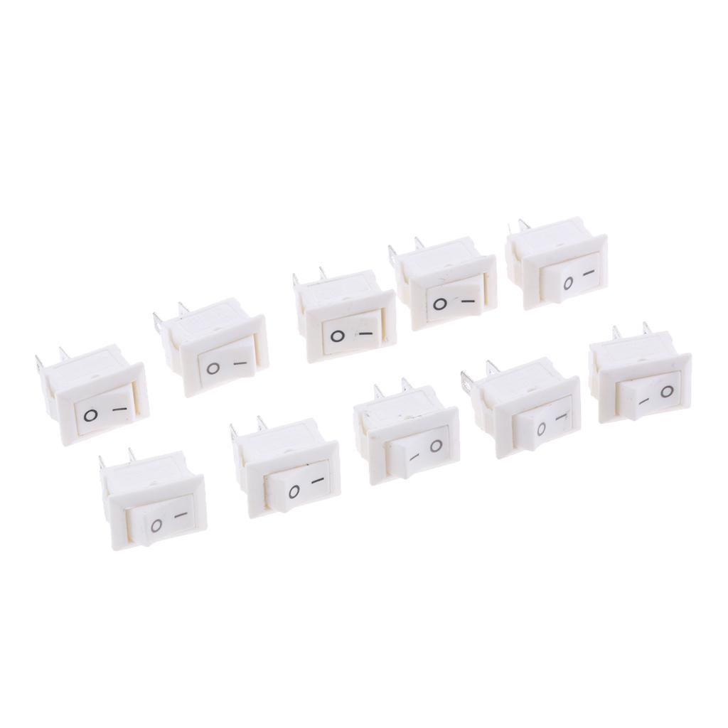10 Pieces On/Off Rocker Press Button Toggle Switch 2 Pins For Home
