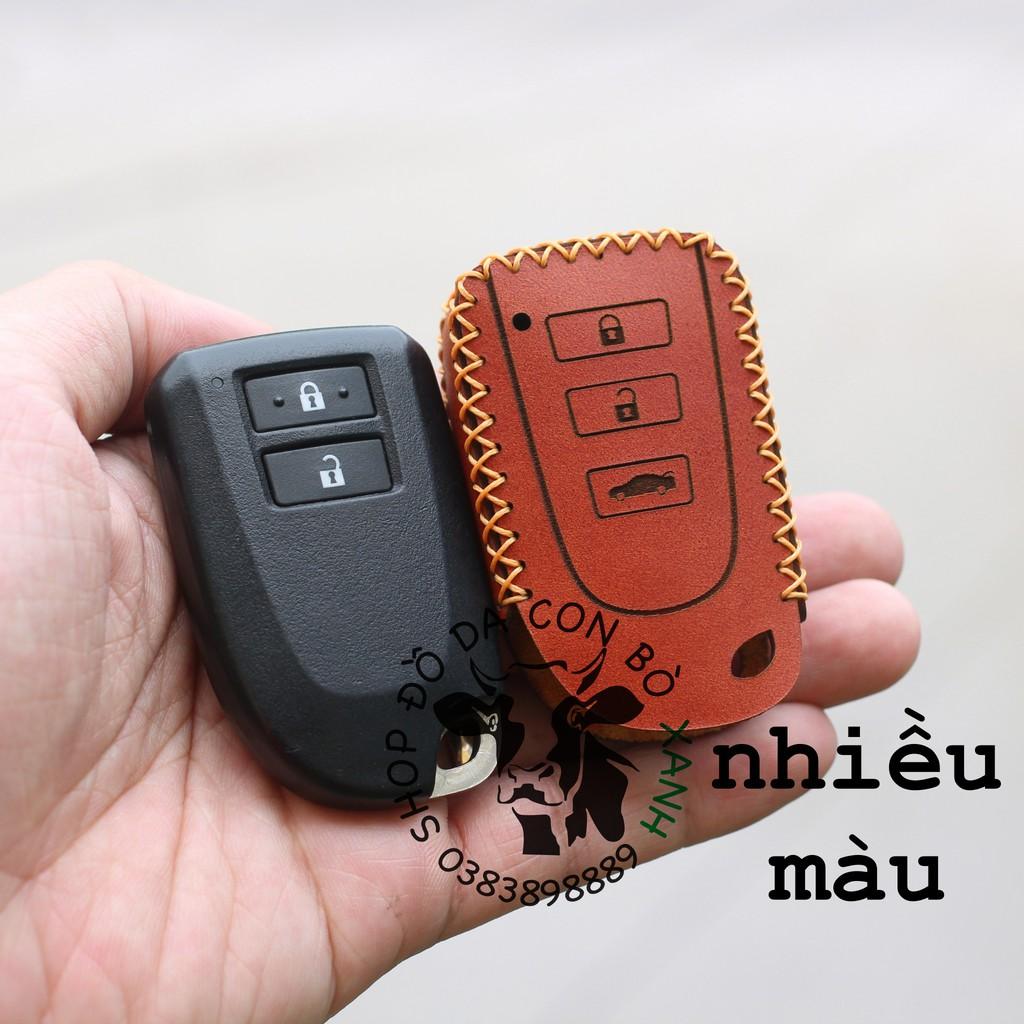 Bao da dành cho Chìa Khóa Toyota Vios, Yaris 2017 handmade da thật 004
