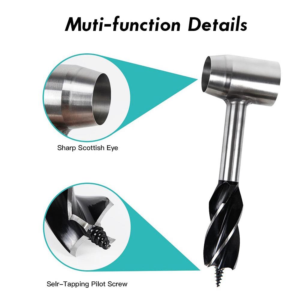 Hướng dẫn sử dụng Máy khoan gỗ Auger Máy khoan cầm tay đa năng ngoài trời Cờ lê sống sót Máy khoan cầm tay Auger với Túi da PU cho Cắm trại ngoài trời Trang bị ba lô Tòa nhà trú ẩn