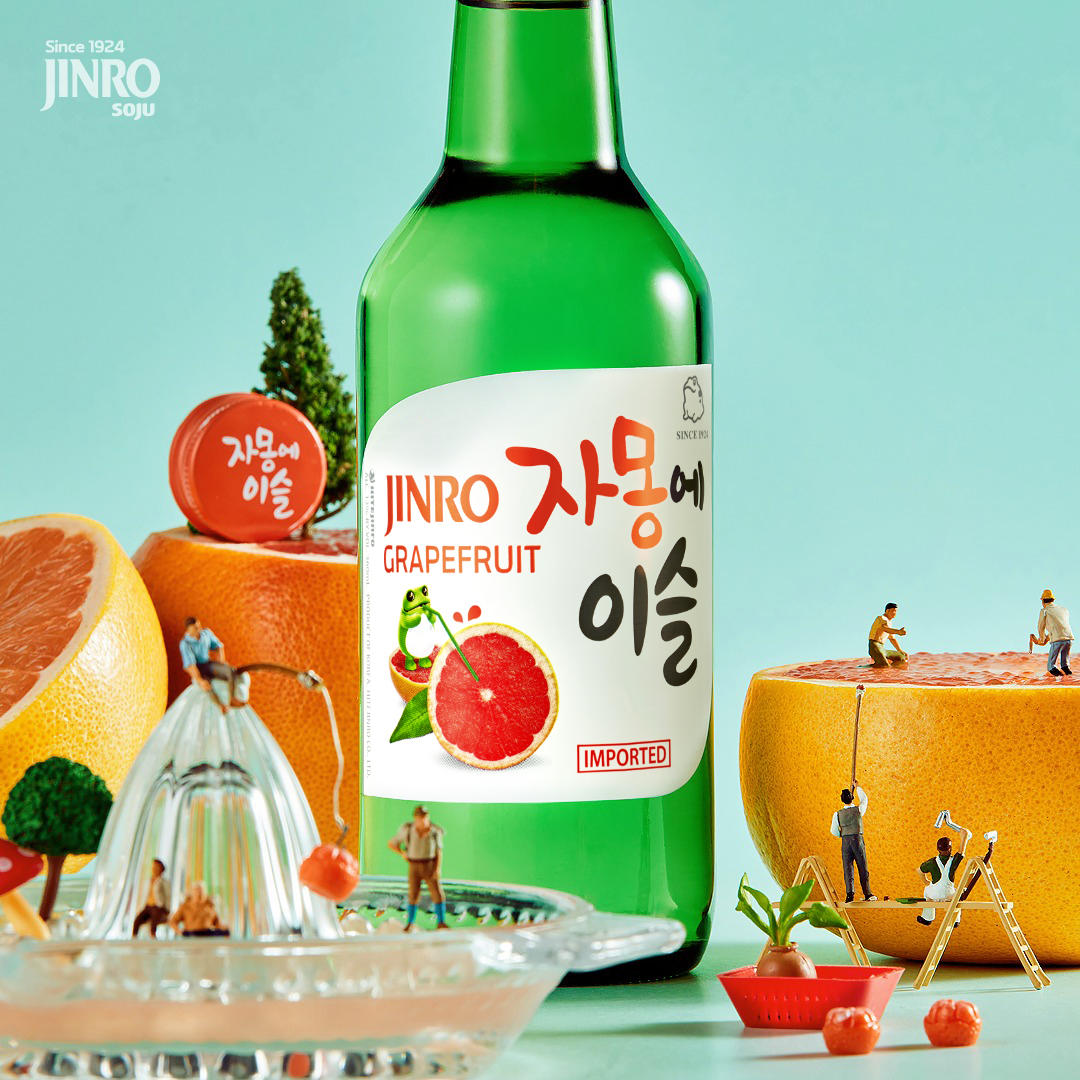 Soju Hàn Quốc JINRO VỊ BƯỞI 360ml - Combo 6 chai