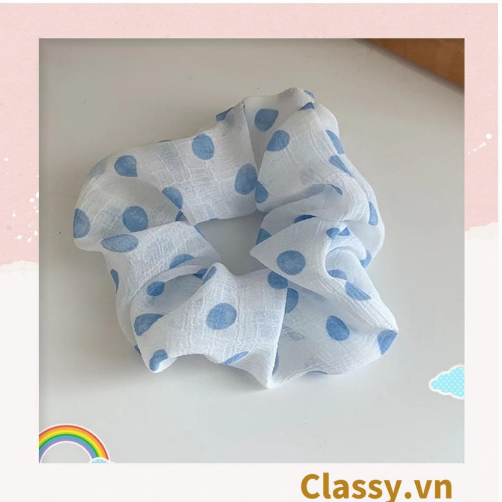 Dây cột tóc Classy, Scrunchies tông xanh mát, nhiều họa tiết PK1503