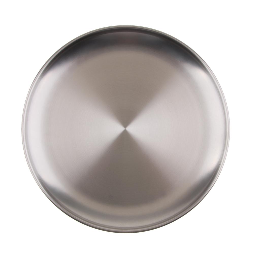 Stainless steel shallow dish barbecue plate fruit plate dinner plate