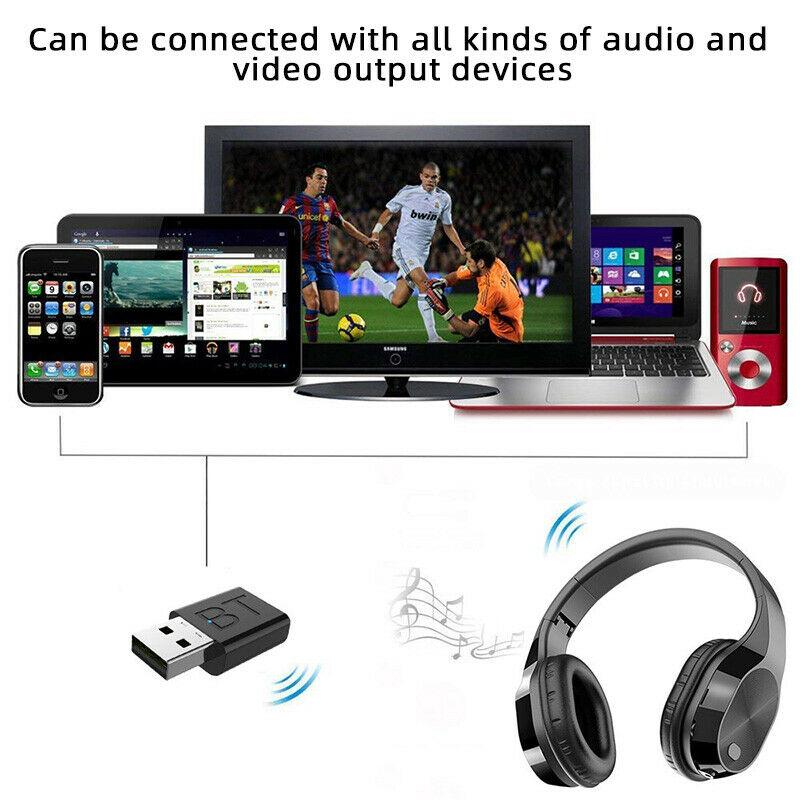 Tai Nghe Bluetooth Tai Nghe Không Dây 9D Stereo Âm Thanh Vòm Tai Nghe Tai Nghe Nhạc Với Bộ Phát Cho Truyền Hình Điện Thoại Máy Tính