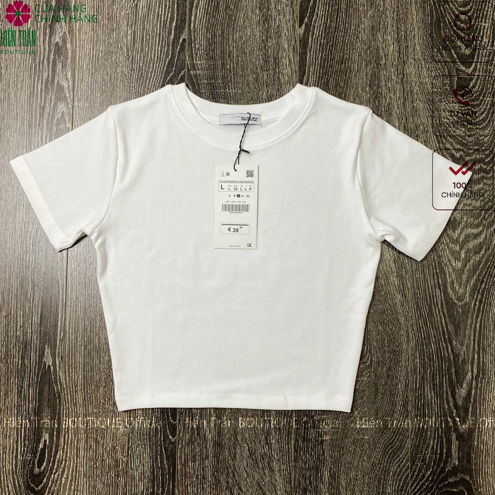 Áo croptop nữ Hiền Trần BOUTIQUE cổ tròn vải cotton bozip co giãn thoáng mát freesize ngắn tay thun đẹp