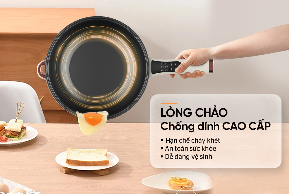 Chảo điện hấp 5L SUNHOUSE SHD4555 - Hàng chính hãng, bảo hành toàn quốc 12 tháng