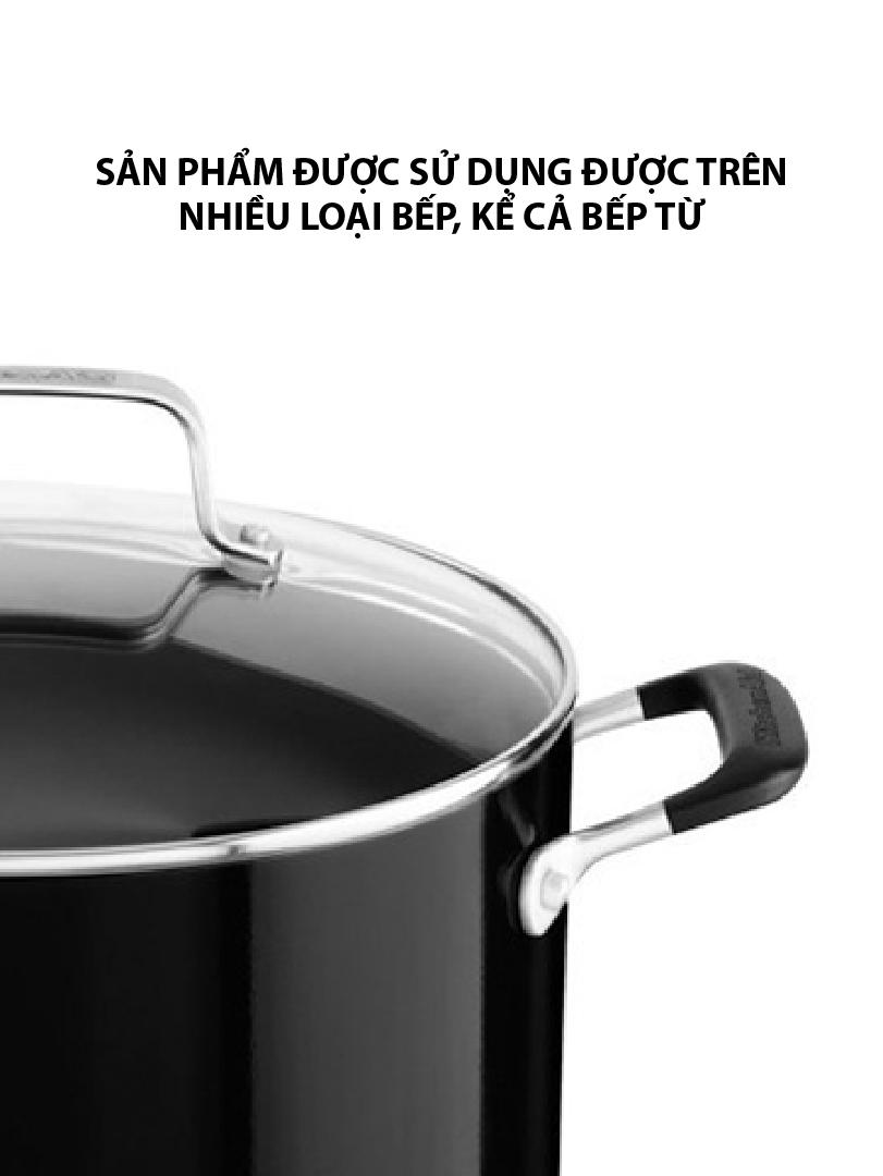 Nồi chống dính 7.6 L KitchenAid có nắp đậy màu đen - KC2A80SCOB