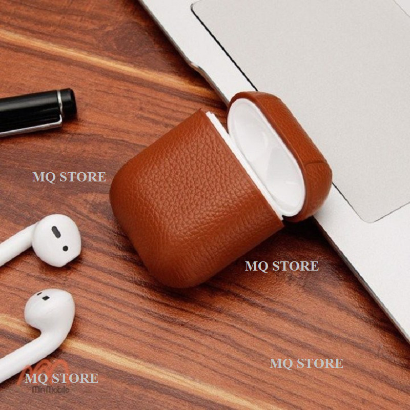 Case airpods vân da cao cấp, chất liệu TPU dẻo dành cho Airpods 1/2