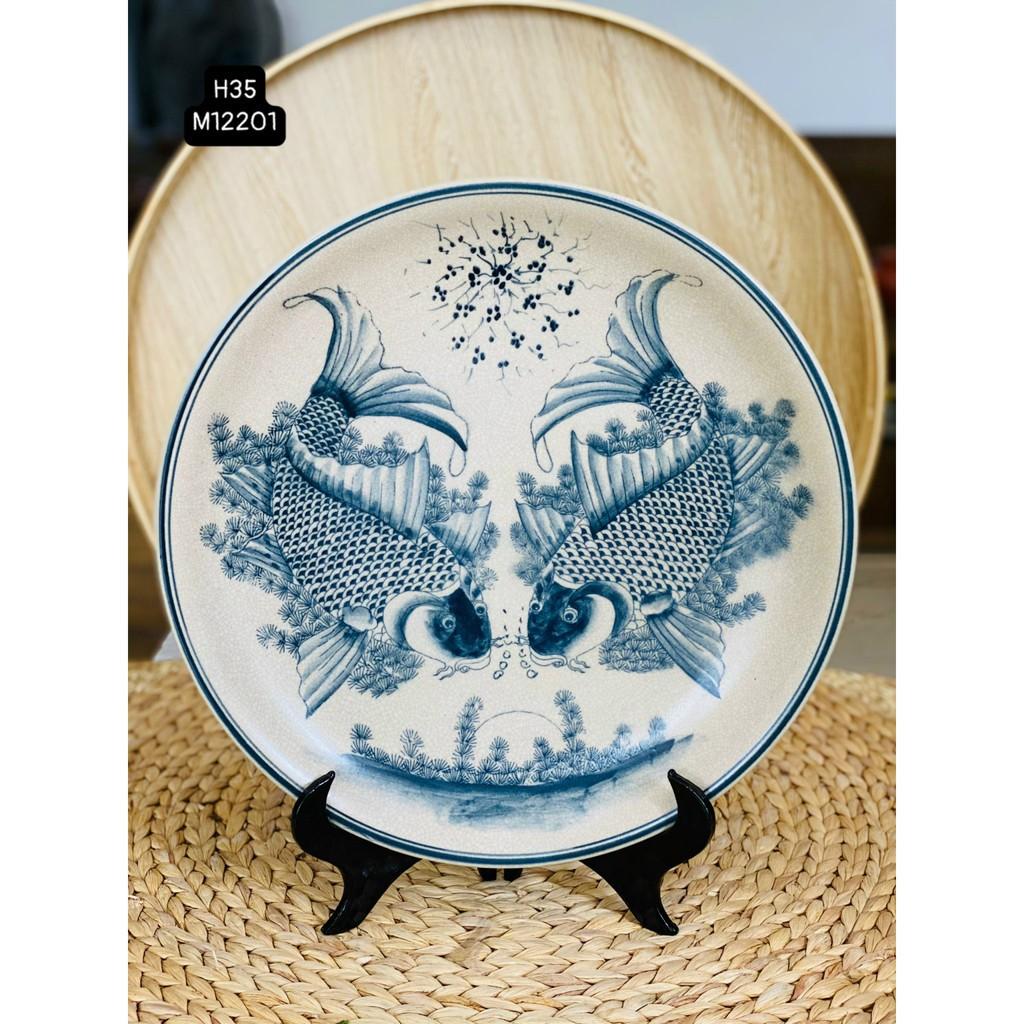 Đĩa cảnh trưng bày men rạn