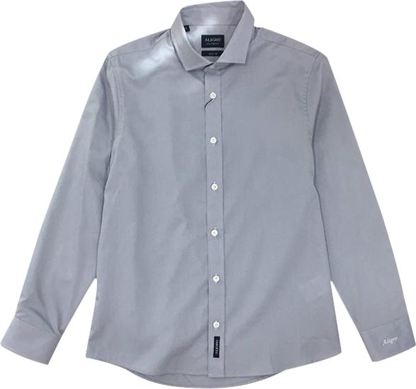 Áo sơ mi nam dài tay ALIGRO cổ bẻ dáng ôm body 100% chất cotton màu ghi ALGS170