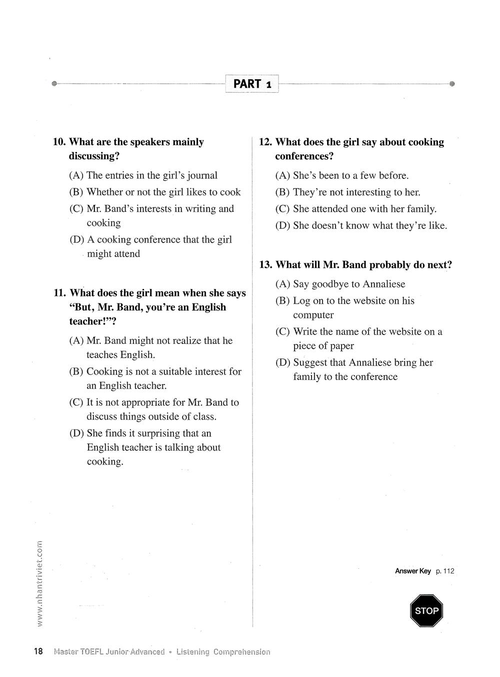 Master TOEFL Junior Cefr Level Advanced B2 (Kèm CD)