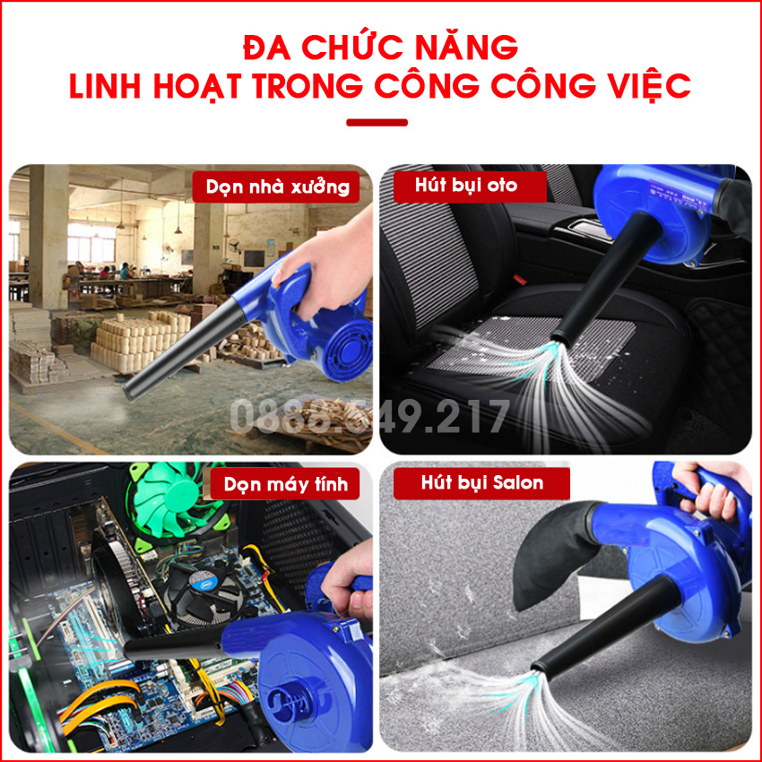 Máy H.út Và Thổi Bụi  Cao Cấp Cầm Tay 2 Trong 1 Chuẩn Lõi Đồng