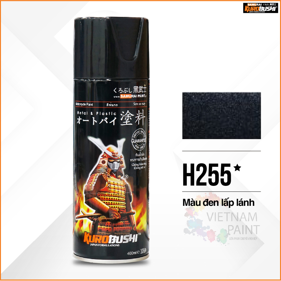 Sơn xịt Samurai Kurobushi - MÀU ĐEN H255 (400ml)