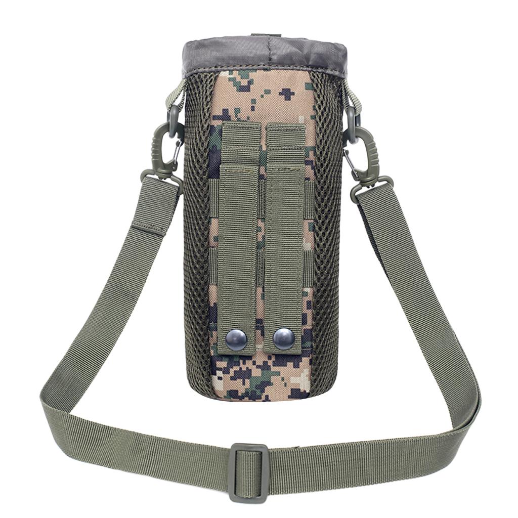 Outdoor Water Bottle Carrier with Shoulder Strap Drinking Pouch Bag Holder Woodland Camo/ ACU/CP/Digital Woodland
