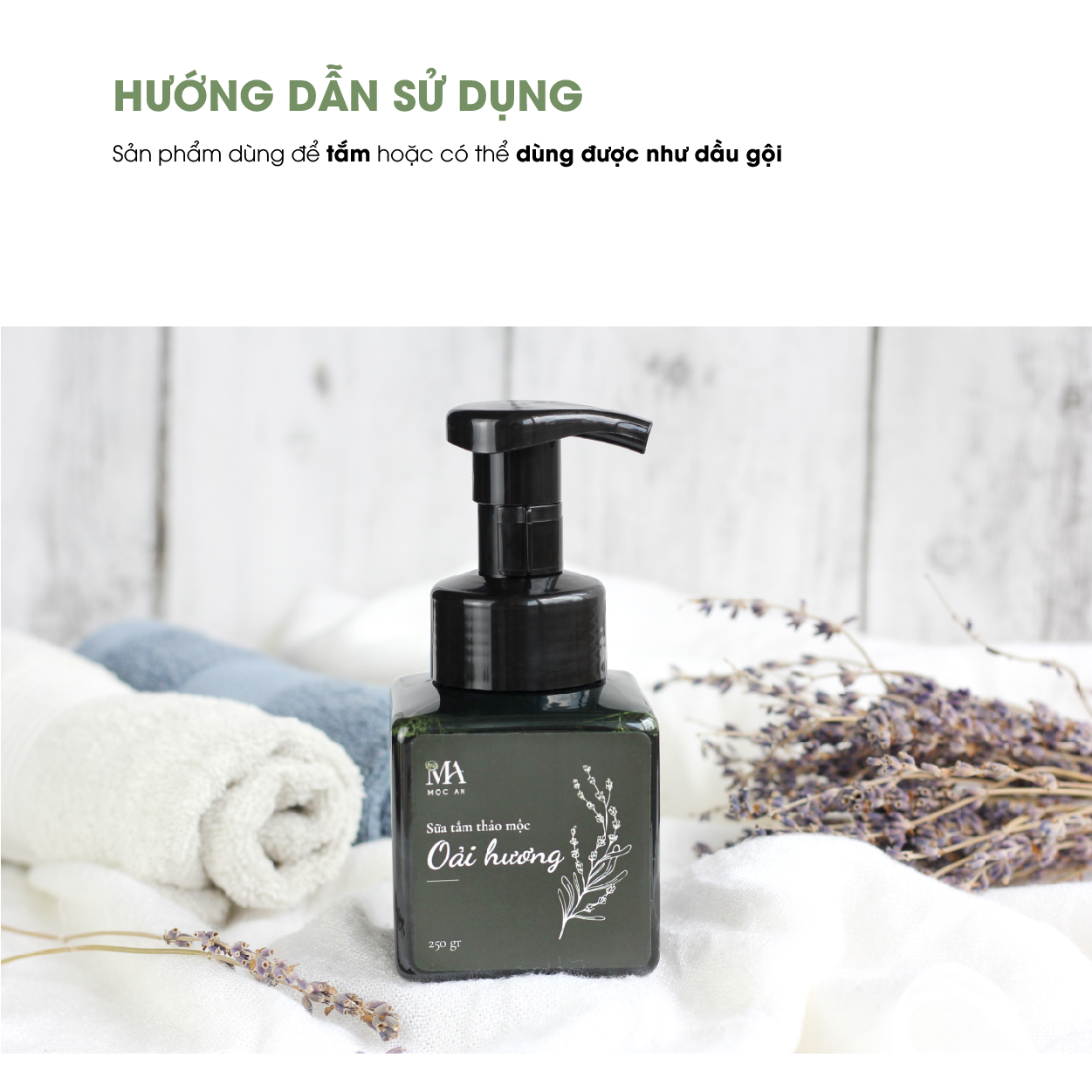 Sữa Tắm Thảo Mộc Tinh Dầu Oải Hương Mộc An Thơm Lâu Quyến Rũ, Chăm Sóc Làn Da Sáng Mịn 250g