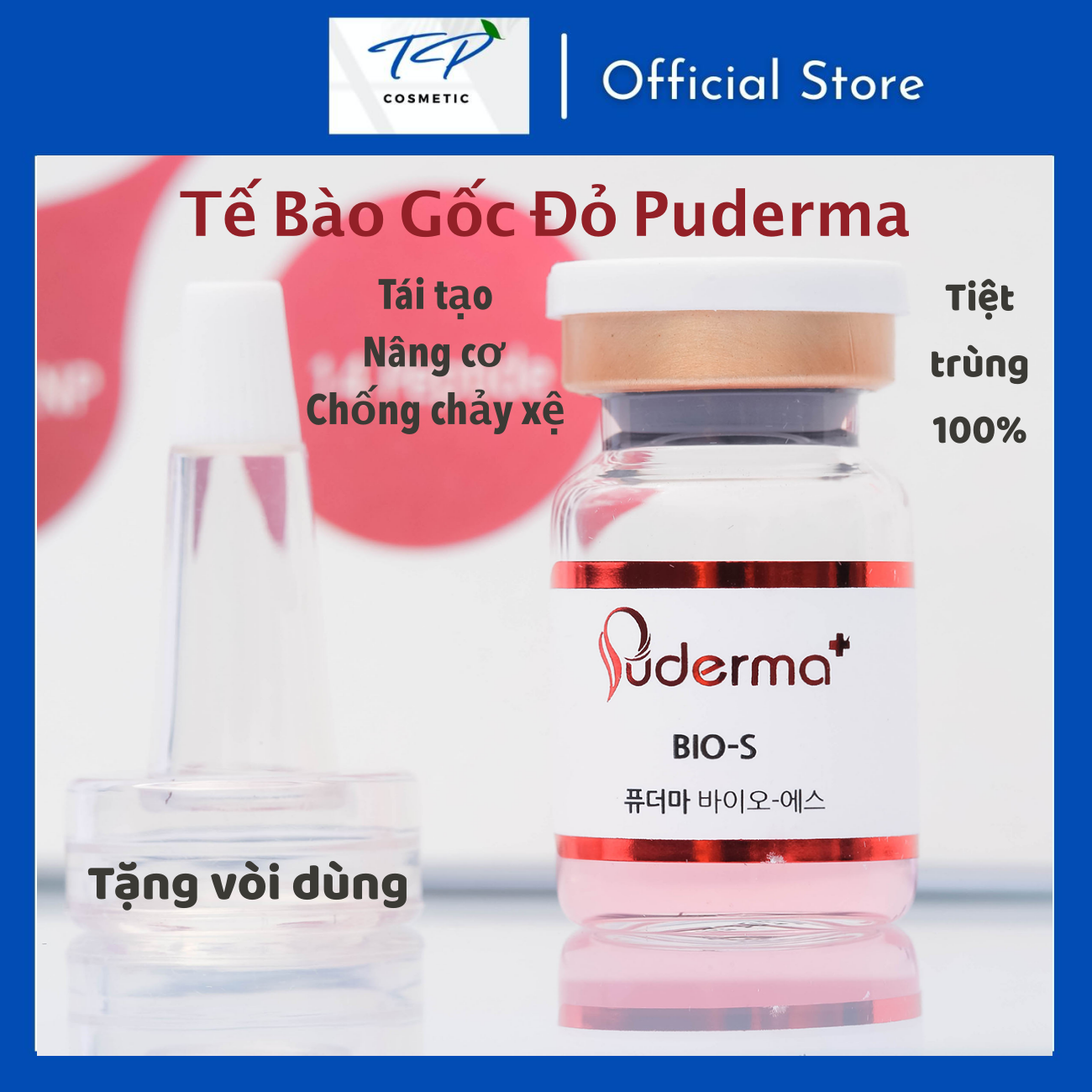 [Freeship] Tế Bào Gốc Đỏ PUDERMA BIO-S Đỏ, tiệt trùng 100%: mờ nám, tàn nhang, đồi mồi, vết thâm, tái tạo da... dùng để dưỡng tái tạo da hàng ngày hoặc trong các liệu trình Messo, Vi kim 