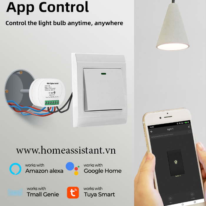 Module Công Tắc Zigbee Tuya 16A Cho Công Tắc Cơ ZMC16 (Hỗ trợ Home Assistant)