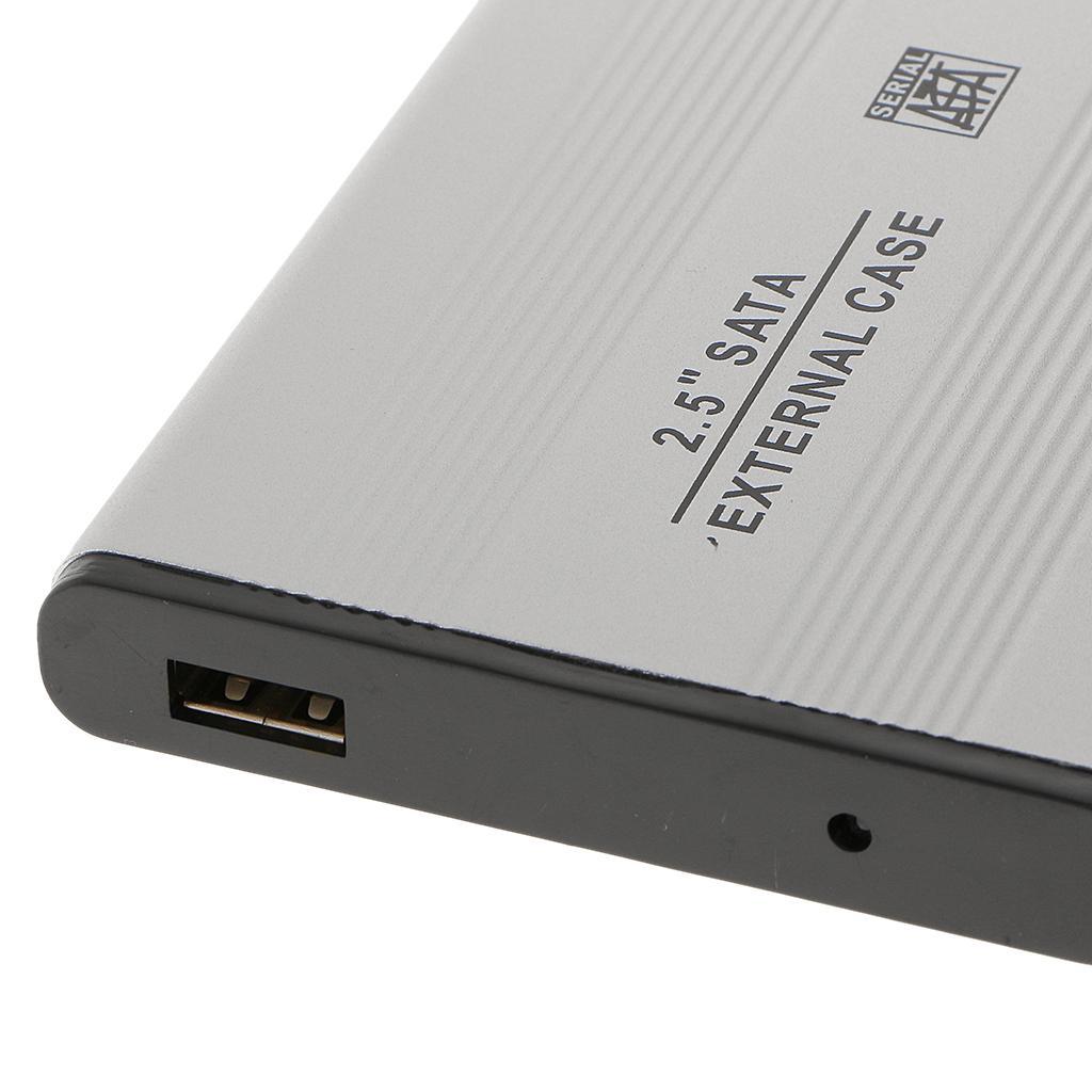 2Pcs Aluminium Hard Drive Case 2.5" USB2.0 SATA HDD Disk External Enclosure