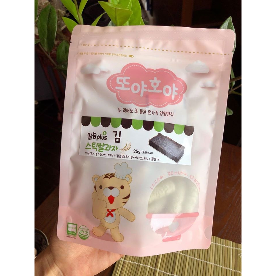 [Date T10/2023] Bánh gạo que Organic rong biển &amp; canxi Doya Hoya cho cho bé từ 7 tháng tuổi