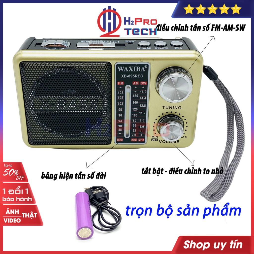 Đài Radio Cho Người Già, Đài Radio Waxiba XB-895Rec Fm-Am-Sw, Bluetooth, Usb, Thẻ Nhớ, Pin Sạc, Đèn Pin