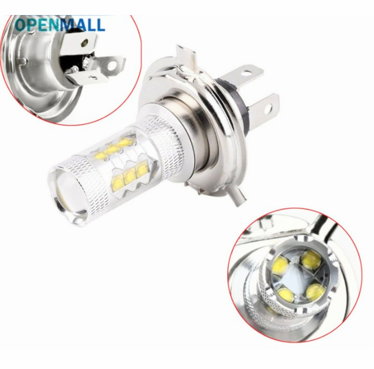 BÓNG ĐÈN PHA H4 XE MÁY VÀ ÔTÔ 80W SIÊU SÁNG MẪU MỚI