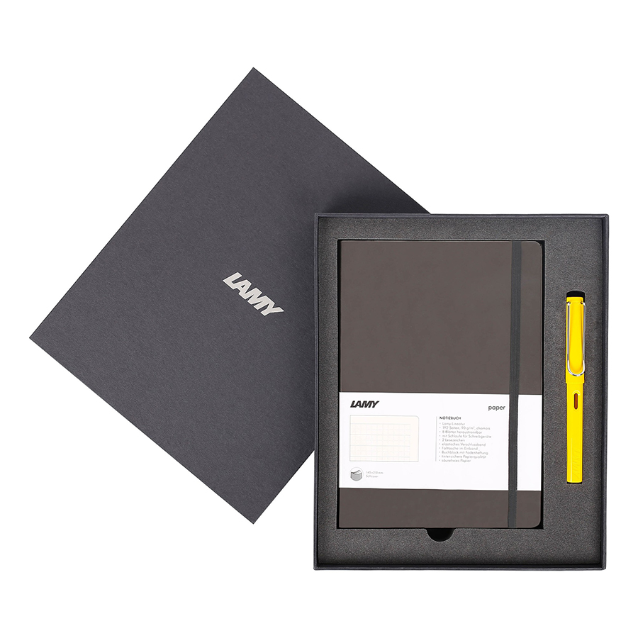 Lamy Notebook A5 Softcover Umbra + Lamy Safari Yellow - GSNSa0025