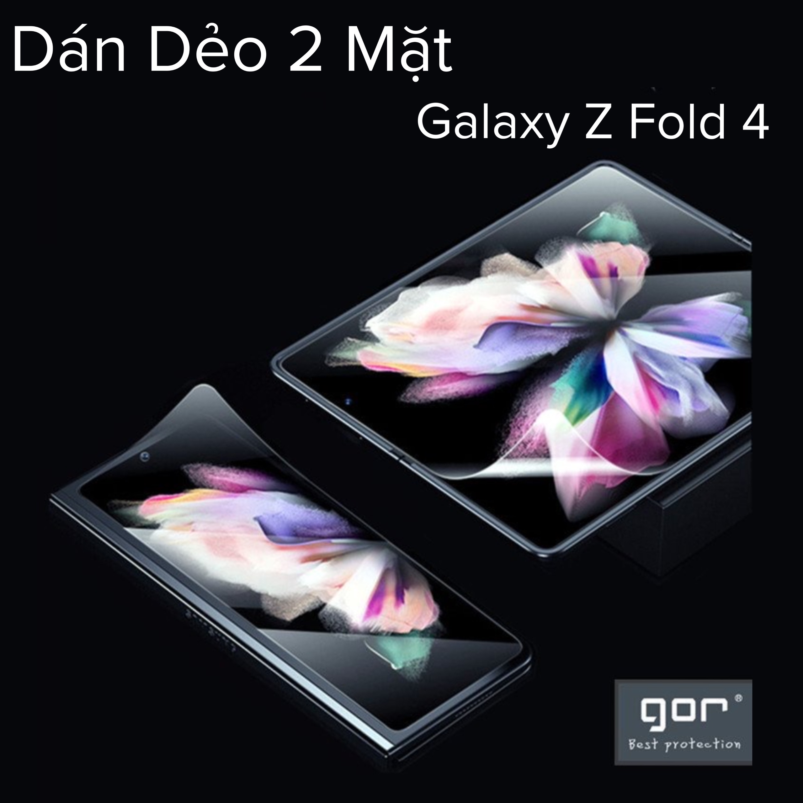 Bộ Dán Dẻo GOR Dành Cho Samsung Galaxy Z Fold 4 5G, 1 Mặt Trong, 1 Mặt Ngoài - Hàng Chính Hãng