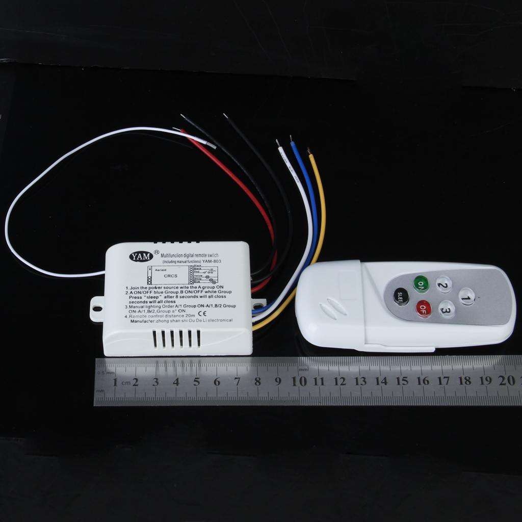 7x3-Way ON/OFF 220V-240V Light Digital Wireless Wall Switch + Remote Control