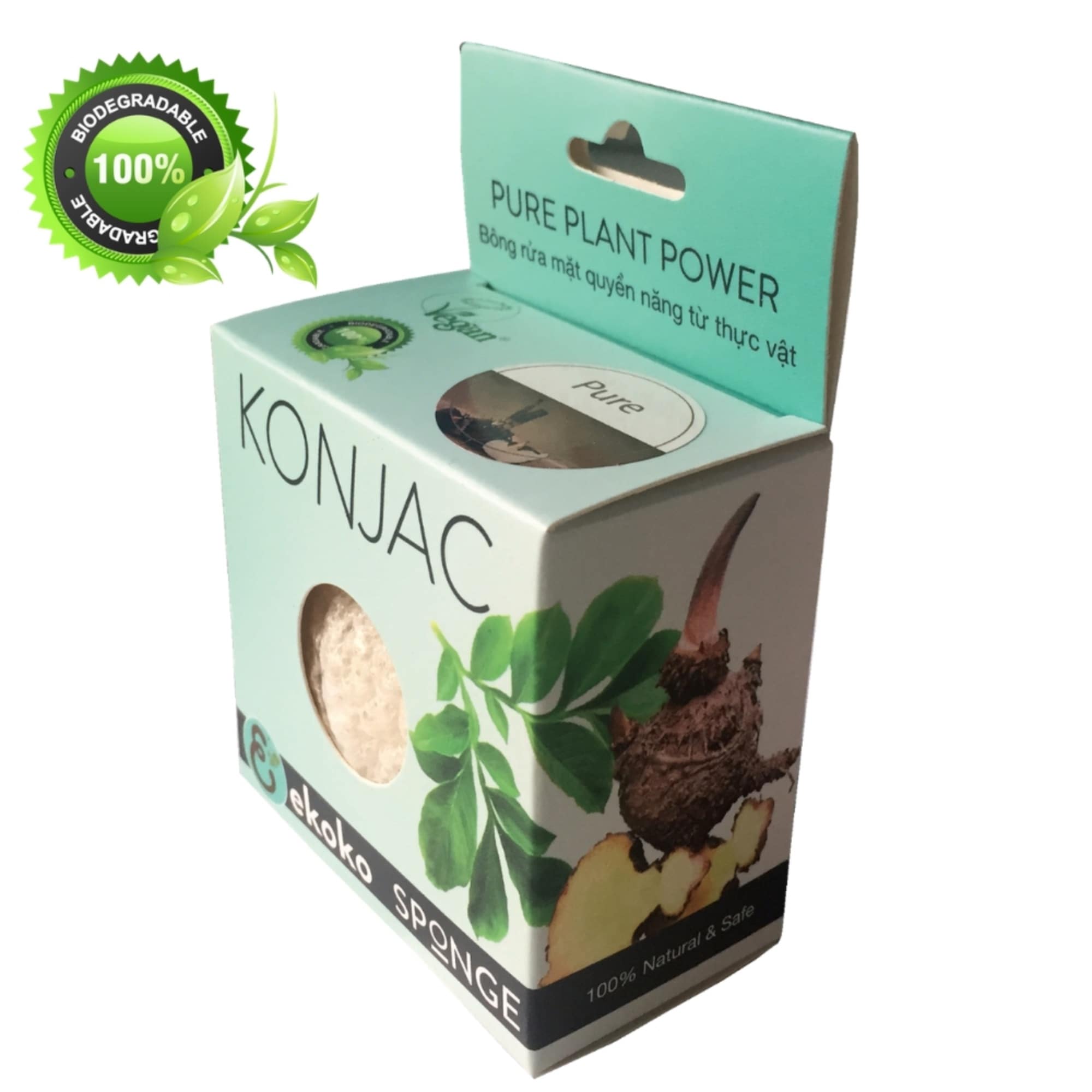 Bông rửa mặt Konjac Pure - ekoko Konjac spone