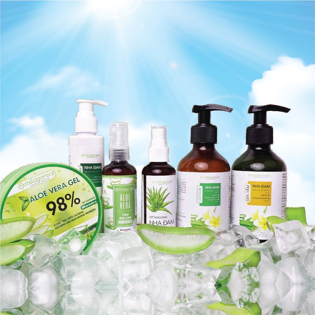 Xịt Khoáng Nha Đam Cấp Nước Tức Thì, Làm Dịu Da & Cân Bằng Độ Ẩm MILAGANICS 100ml