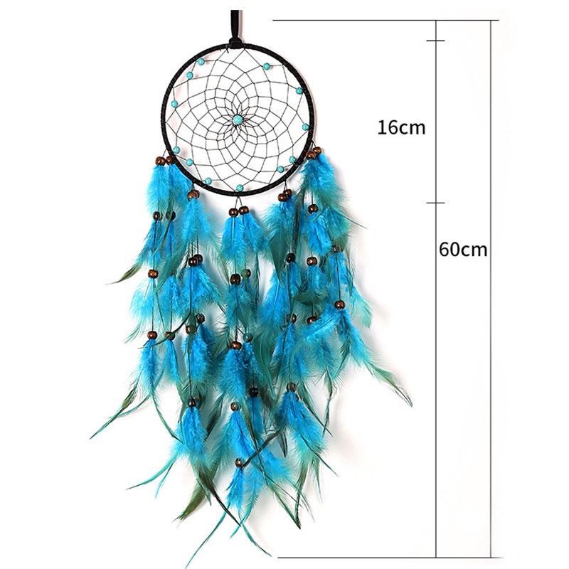 Dreamcatcher Đính Lông Vũ Có Đèn Led Trang Trí Phòng Ngủ Phòng Khách Tặng Kèm Móc Dán Tường