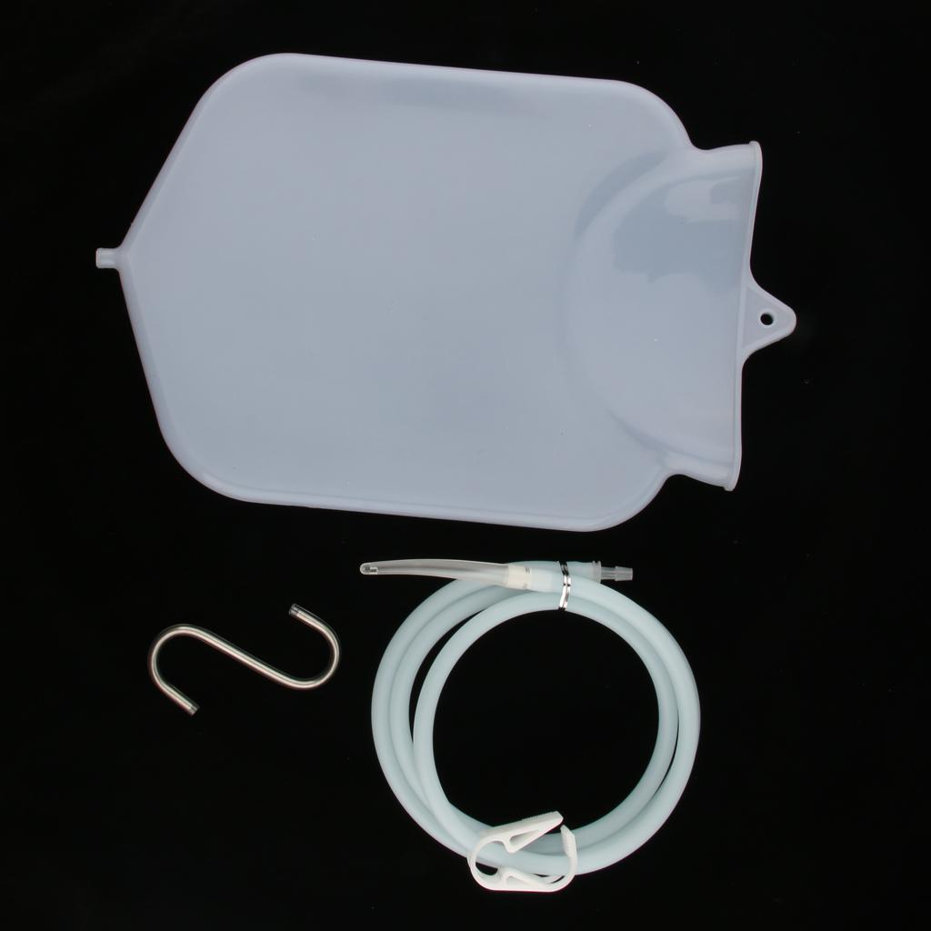 Men Women Enema Bag Kit Clean Anal Rubber Douche with Nozzle Tips Set 2L