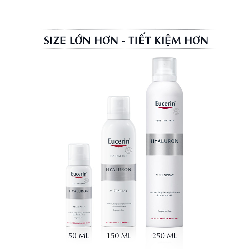 Xịt dưỡng ẩm &amp; giảm nếp nhăn Eucerin Hyaluron Mist Spray 250ml