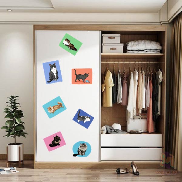 Miếng dán Stickers In Hình Mèo