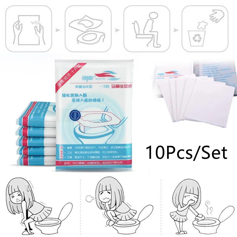 Set 10 giấy lót bồn cầu vệ sinh sử dụng một lần thoải mái cao cấp