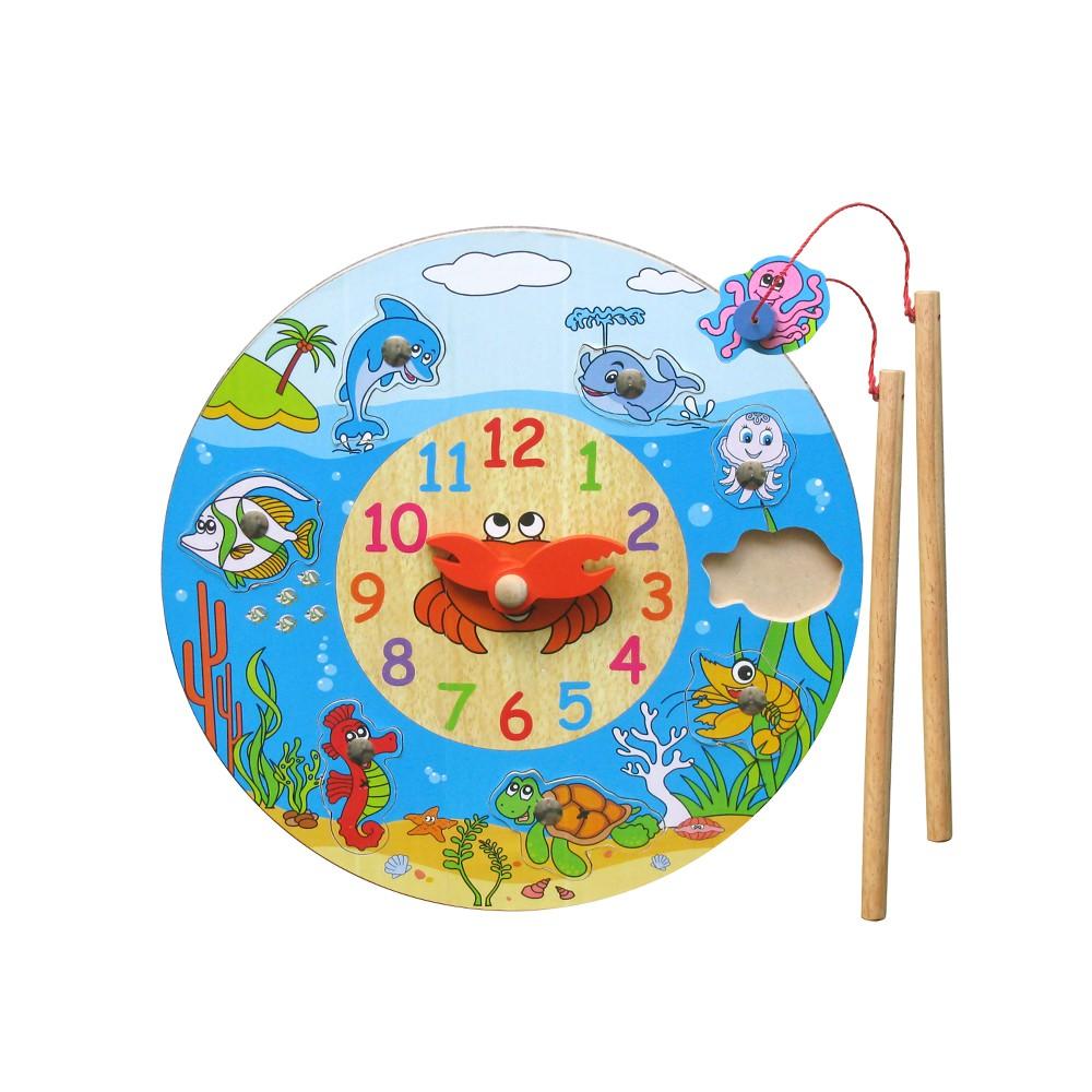 Đồ chơi gỗ Đồng hồ đại dương | Winwintoys 63362 | Phát triển sự khéo léo, phân biệt màu sắc, giờ giấc và sinh vật biển