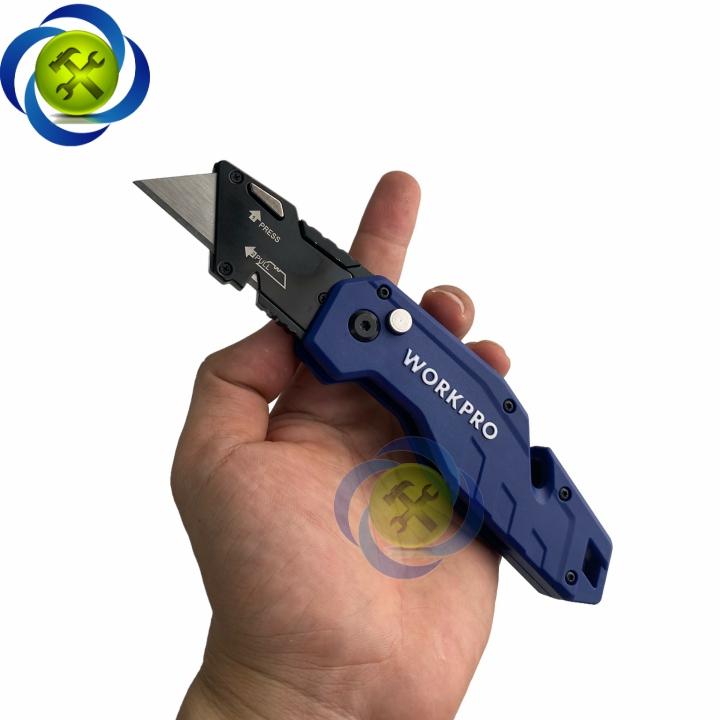 Dao rọc cáp gấp gọn Workpro WP211008 cán nhựa thay lưỡi nhanh