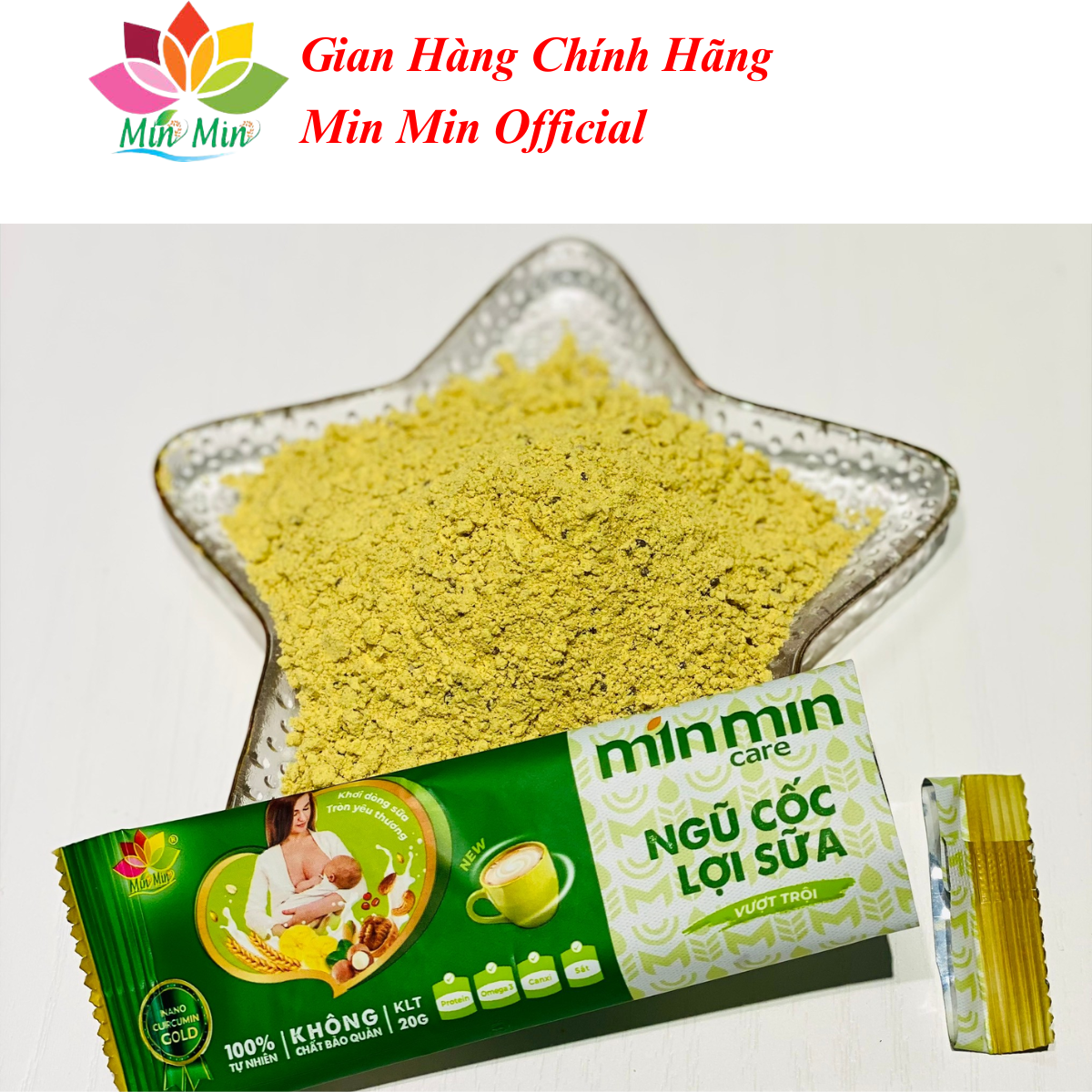 Ngũ Cốc Lợi Sữa Min Min Care (1 Hộp 500gr - 25 gói) Chuyên Lợi Sữa và Phục Hồi Sức Khỏe Sau Sinh