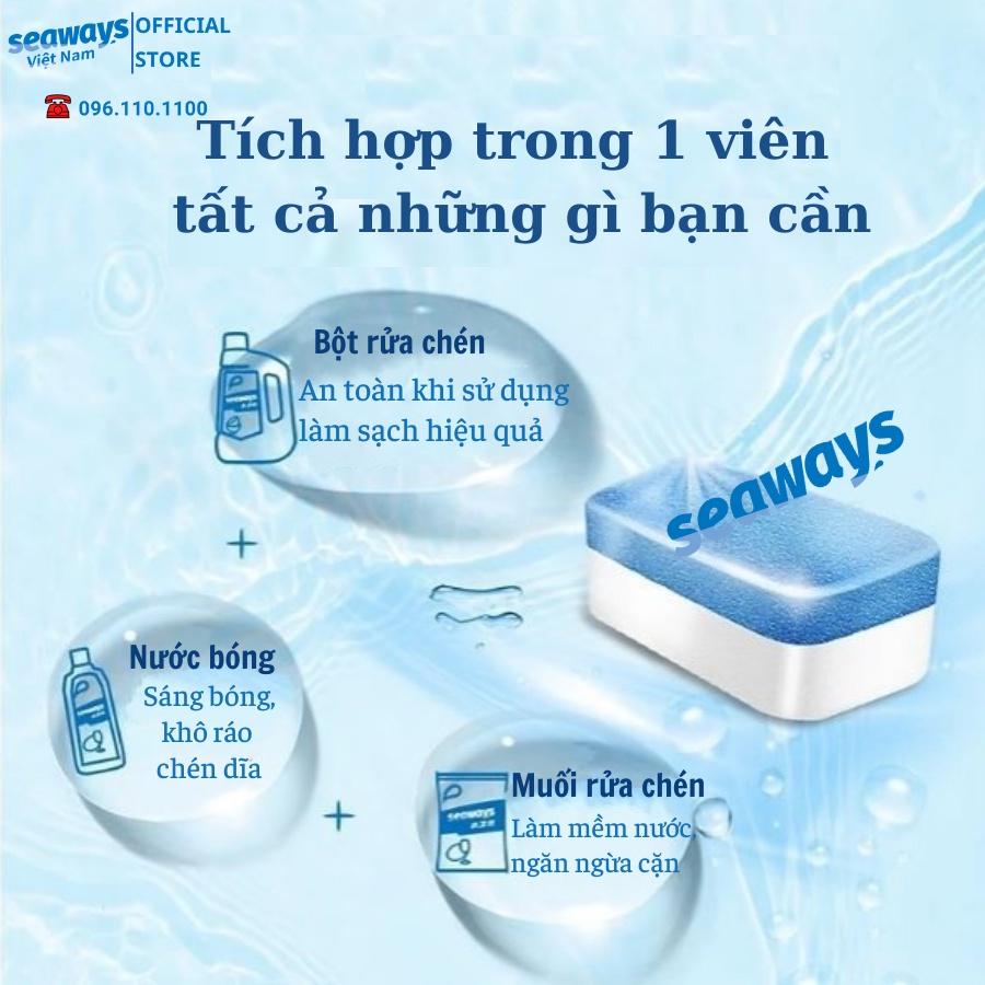 Viên rửa chén bát SEAWAYS 3 trong 1 - Dùng cho mọi loại máy rửa chén (Túi 5 viên x 8gr)