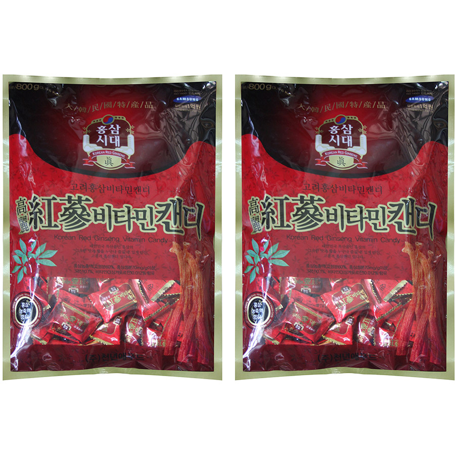 Combo 2 Gói Kẹo Cứng Hồng Sâm Vitamin DWI Korean Red Ginseng Vitamin Candy ( 800g)