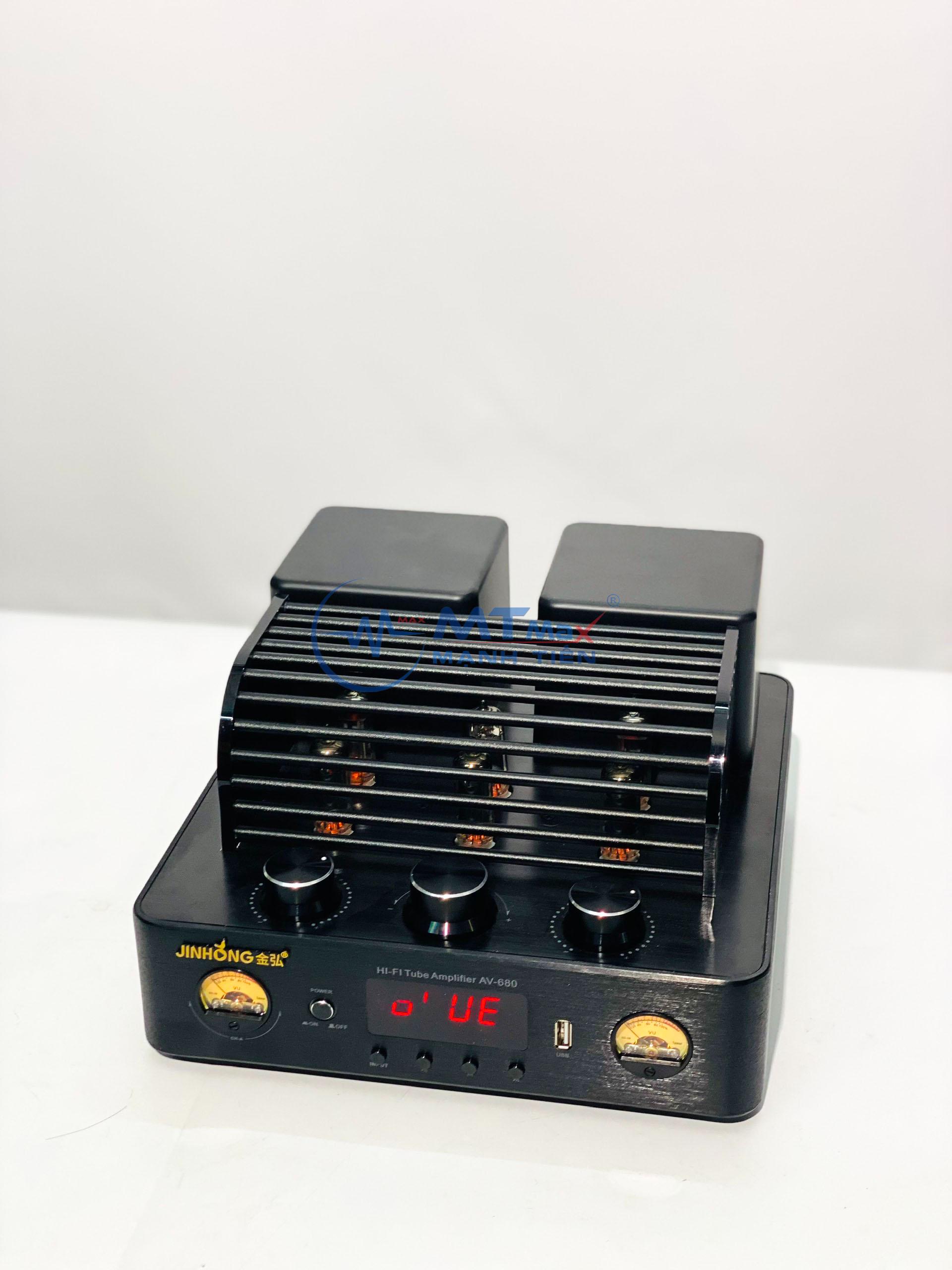 Amply Bóng Đèn AV680 Công Suất 300W Trang Bị 8 Bóng Đèn Cao Cấp Có Độ Méo Tiếng Thấp Tặng Full Dây kết Nối, Hàng Chính Hãng