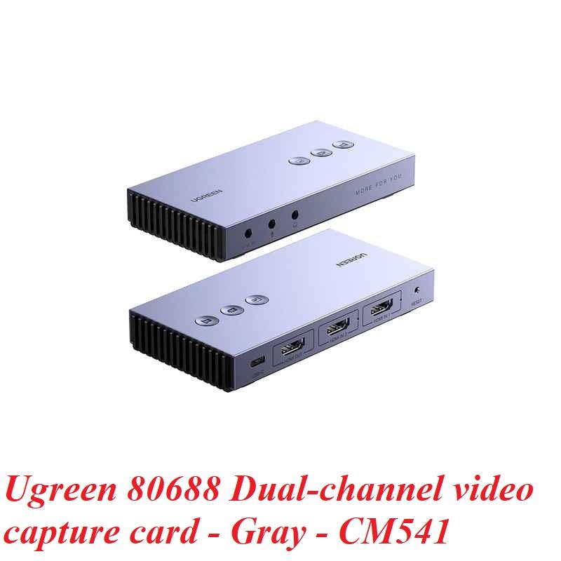 Ugreen UG80688CM541TK 4K30Hz Bộ chuyển 2*HDMI + 3.5mm sang USB-A dùng ghi hình Livestream Capture - HÀNG CHÍNH HÃNG