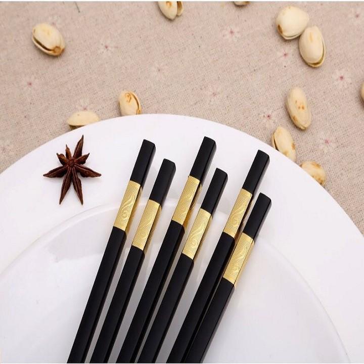 SET 10 ĐÔI ĐŨA ĐEN HỢP KIM MẠ VÀNG