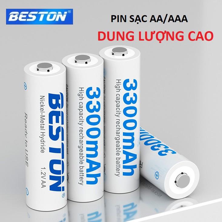 Pin sạc AA AAA BESTON dung lượng cao, sạc lại nhiều lần thay thế cho pin Con thỏ trong micro không dây, điều khiển