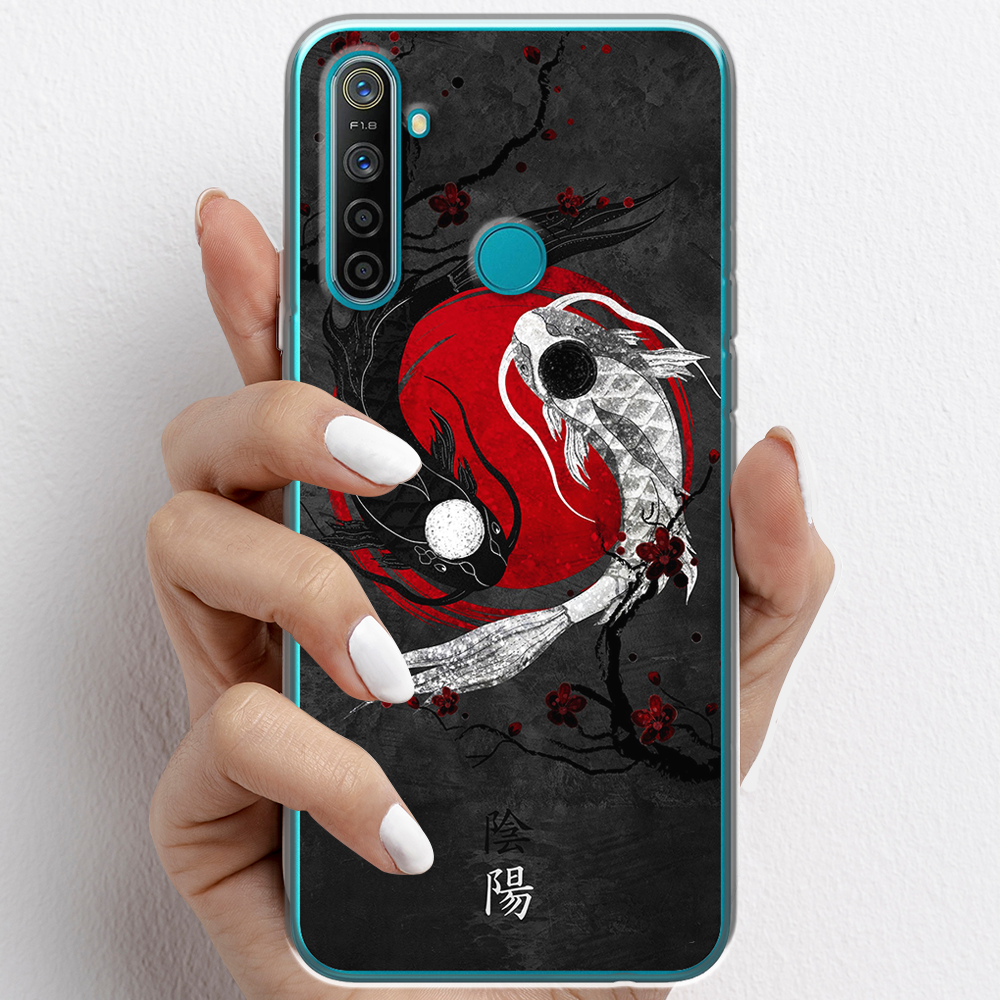Ốp lưng cho Realme 5 Pro nhựa TPU mẫu Cá âm dương