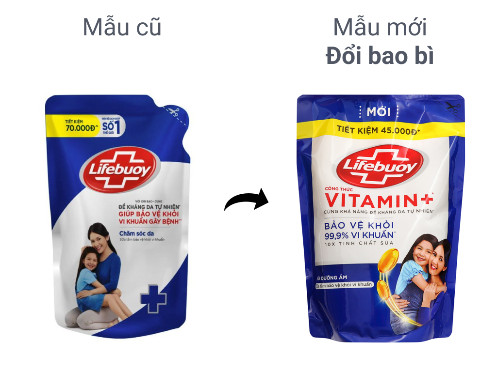 Combo Sữa Tắm Lifebuoy Sạch Khuẩn Chăm Sóc Da Ngăn Ngừa Vi Khuẩn Lây Lan Với Ion Bạc+ Hỗ Trợ Cùng Đề Kháng Da Tự Nhiên Chai 1KG + Túi 800G