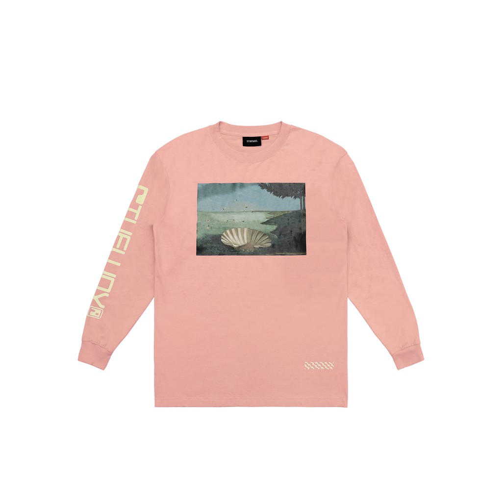 5THEWAY /nothing/ Square Long Sleeve in PEACH PUD aka Áo Thun hồng Tay dài