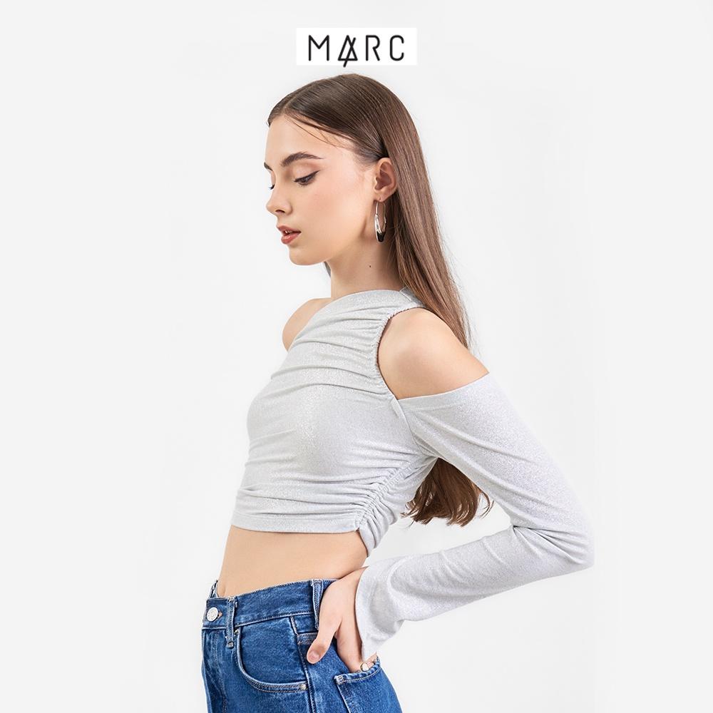 Áo kiểu nữ MARC FASHION croptop tay dài cutout vai nhún eo FANT112622