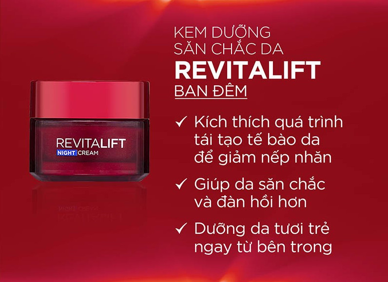 Kem Dưỡng Ngăn Ngừa Lão Hòa Ban Đêm L'Oreal Revitalift Moisturizing Cream Night