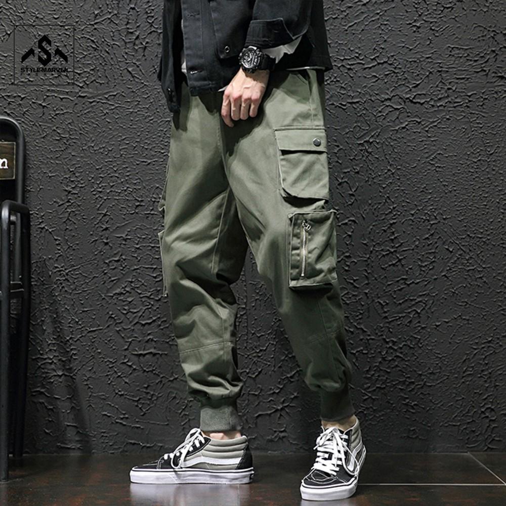 Quần jogger kaki nam kiểu dáng basic phối túi hộp hiphop - QUAN SM027C2