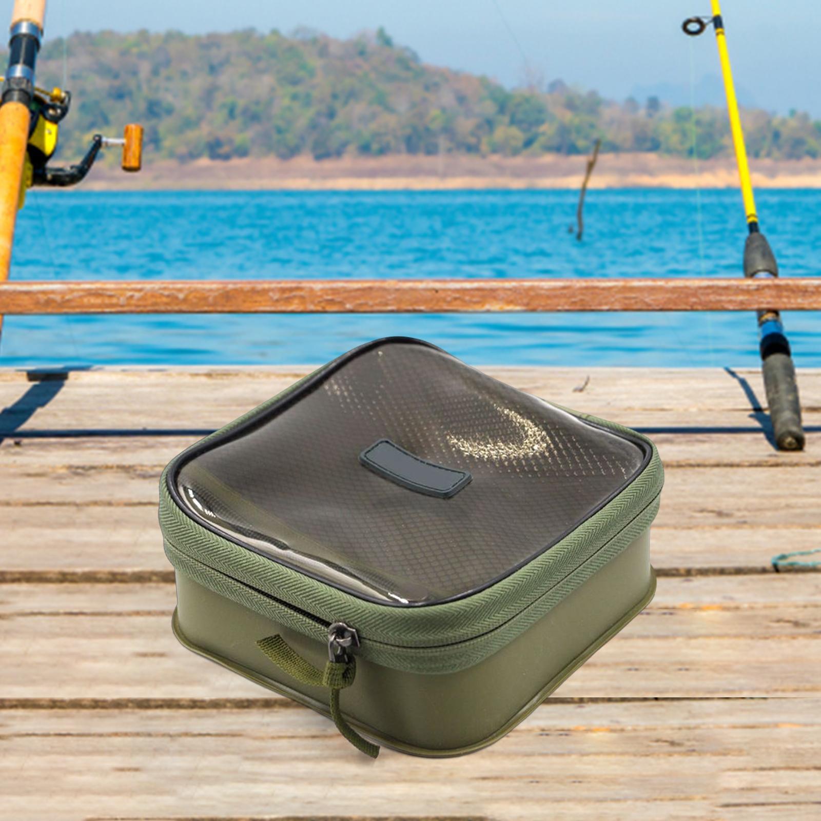 Water Resistant Fishing Tackle Bag Storage Bag Square EVA Fishing Accessories for Baitcasting Outdoor Raft Reels Fly Fishing